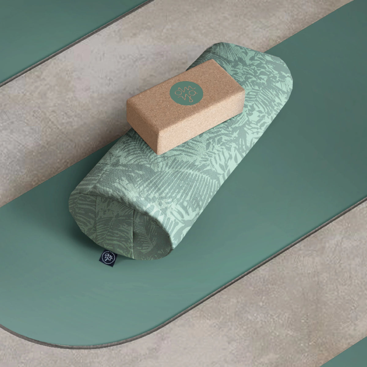 Design Yoga Bolster - Green Botanic